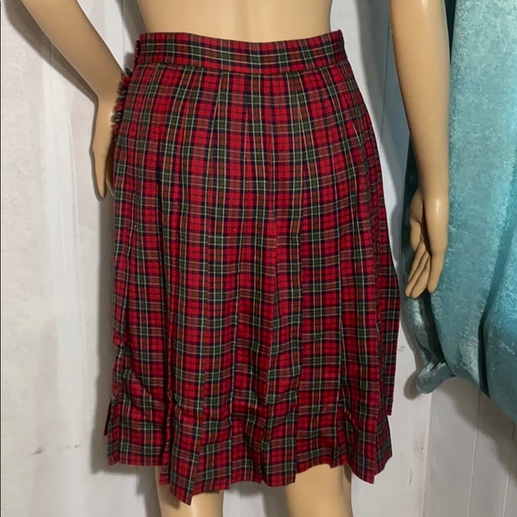 Vintage Pleated Plaid Wrap Around Skirt - Picture 2 of 12
